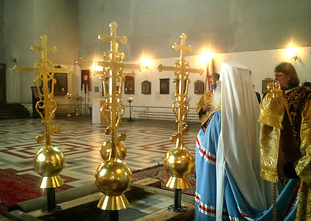 Освящение крестов храма Воскресения Христова у Варшавского вокзала