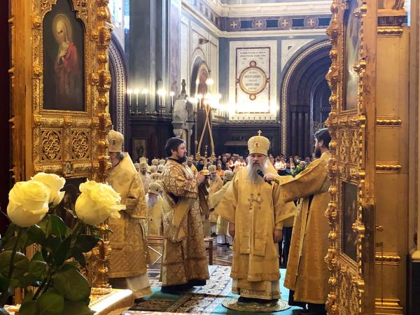 Митрополит Варсонофий сослужил Святейшему Патриарху Кириллу в девятую годовщину его интронизации