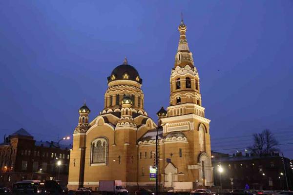 Новая подсветка храмa Воскресения Христова у Варшавского вокзала